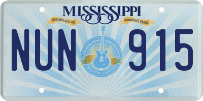 MS license plate NUN915