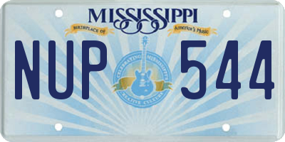 MS license plate NUP544