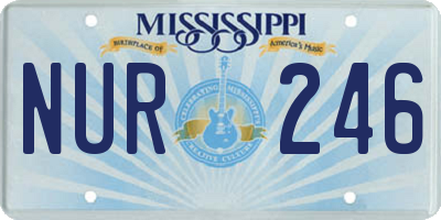 MS license plate NUR246