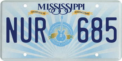 MS license plate NUR685