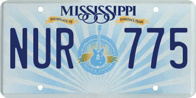 MS license plate NUR775