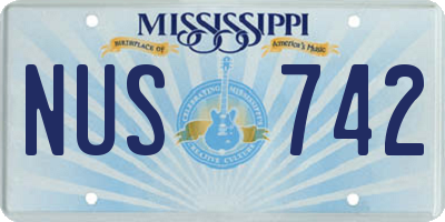 MS license plate NUS742