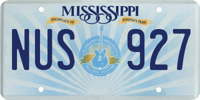 MS license plate NUS927
