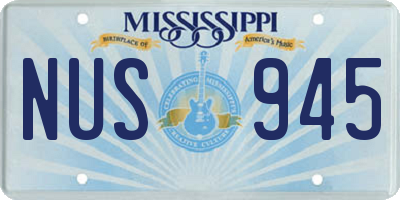 MS license plate NUS945