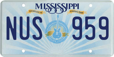 MS license plate NUS959