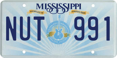 MS license plate NUT991
