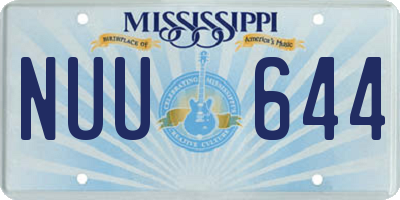 MS license plate NUU644