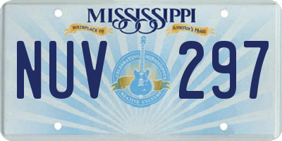 MS license plate NUV297
