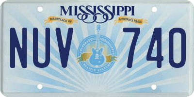 MS license plate NUV740