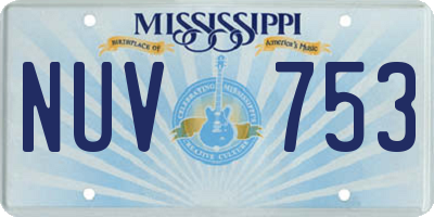 MS license plate NUV753