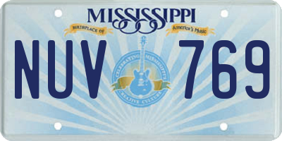 MS license plate NUV769