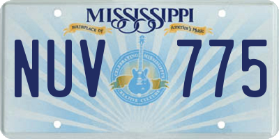 MS license plate NUV775
