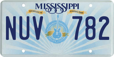 MS license plate NUV782
