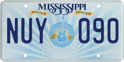 MS license plate NUY090