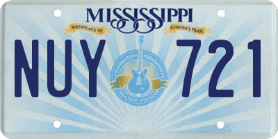 MS license plate NUY721