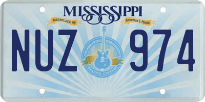 MS license plate NUZ974