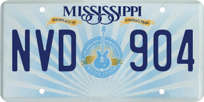 MS license plate NVD904