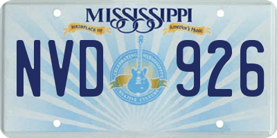 MS license plate NVD926