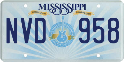 MS license plate NVD958