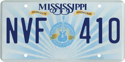 MS license plate NVF410