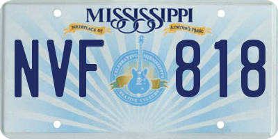 MS license plate NVF818