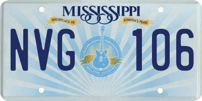 MS license plate NVG106