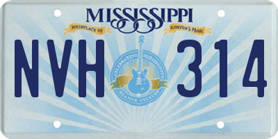 MS license plate NVH314