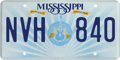 MS license plate NVH840