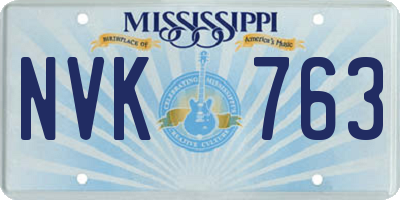 MS license plate NVK763