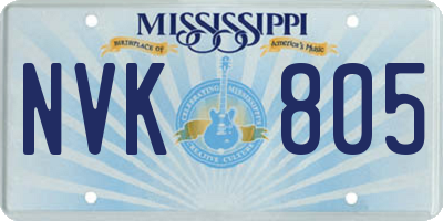 MS license plate NVK805