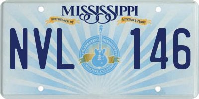 MS license plate NVL146