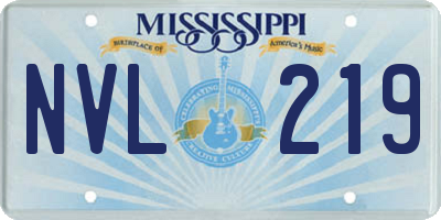 MS license plate NVL219