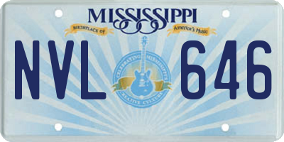 MS license plate NVL646
