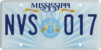 MS license plate NVS017
