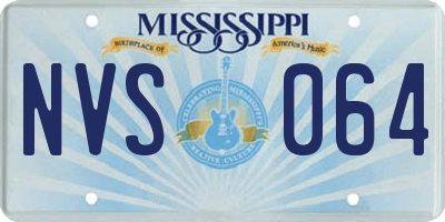 MS license plate NVS064
