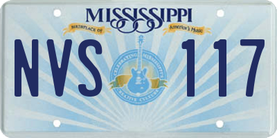 MS license plate NVS117