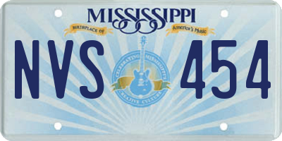 MS license plate NVS454