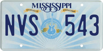 MS license plate NVS543