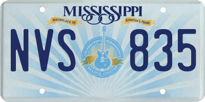 MS license plate NVS835