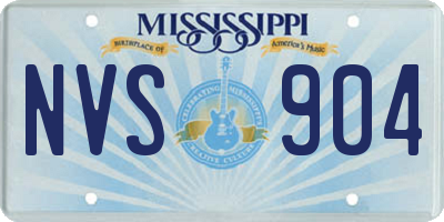 MS license plate NVS904