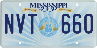 MS license plate NVT660