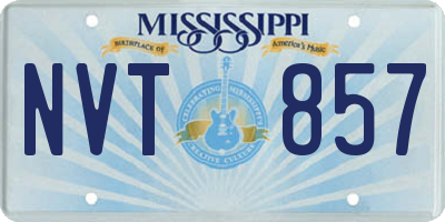 MS license plate NVT857