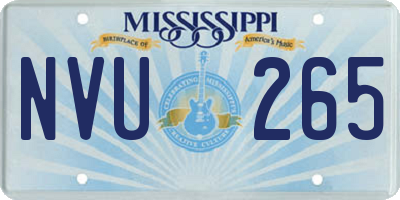 MS license plate NVU265