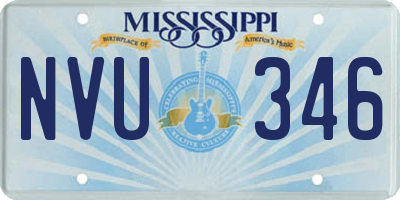MS license plate NVU346