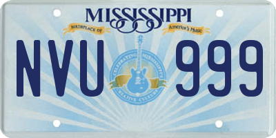 MS license plate NVU999
