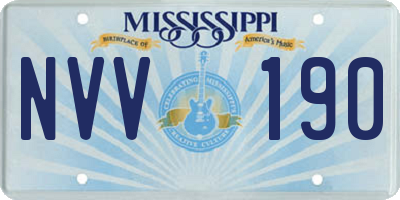 MS license plate NVV190