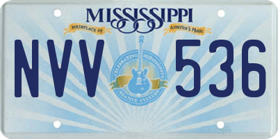 MS license plate NVV536