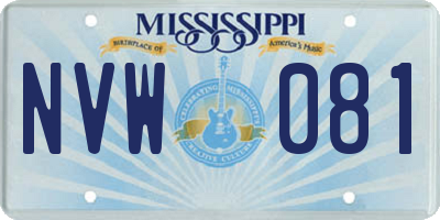 MS license plate NVW081