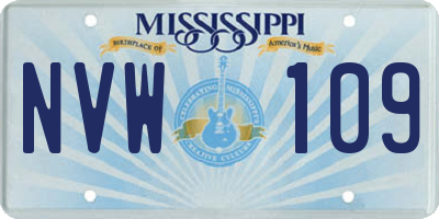 MS license plate NVW109