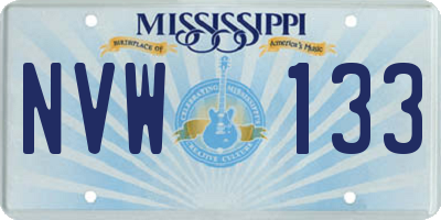 MS license plate NVW133